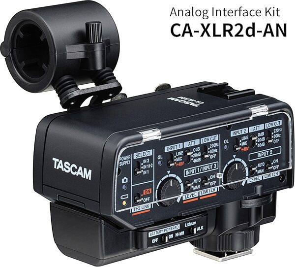 open zoom image for TASCAM CA-XLR2d XLR Microphone Adapter, Nikon / Universal Analog Interface Kit, CA-XLR2d-AN, Main Back