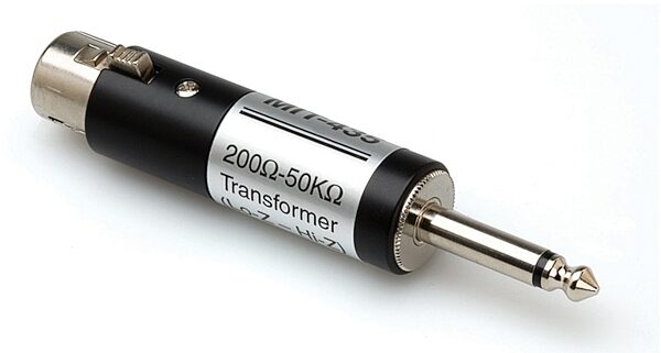 open zoom image for Hosa MIT-435 XLR Female Lo-Z to 1/4" TS Hi-Z Transformer, New, Main