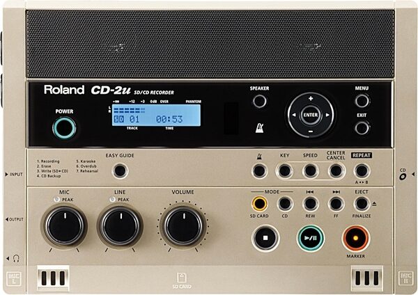 open zoom image for Roland CD-2U SD/CD Recorder, Top
