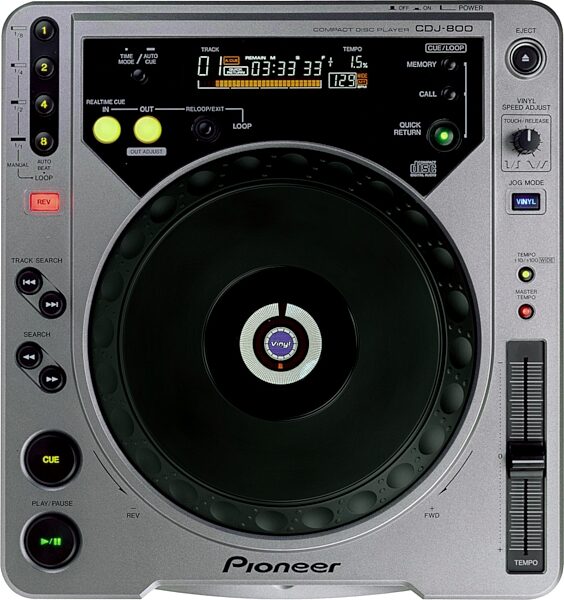 open zoom image for Pioneer CDJ800 Digital Vinyl Turntable CD Player, Main