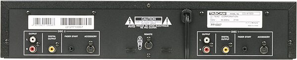 open zoom image for TASCAM CDX1500 Pro Dual CD Player, Back