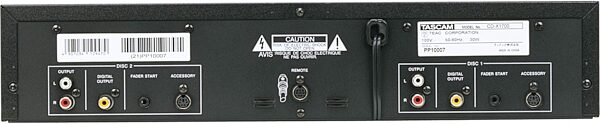 open zoom image for TASCAM CDX1700 Pro Dual CD Player, Back