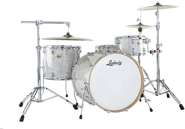 open zoom image for Ludwig LRC22 Centennial 4-Piece Core Drum Shell Kit, Silver Sparkle