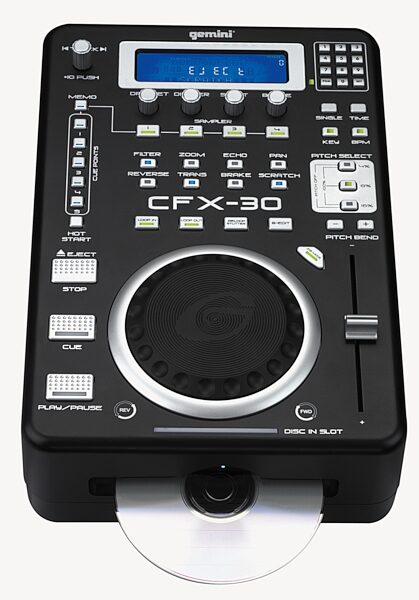 open zoom image for Gemini CFX30 Tabletop Single CD Player with Scratch, Top angle