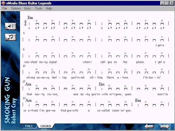 open zoom image for eMedia Blues Guitar Legends Educational Software (Macintosh and Windows), Chord Notation