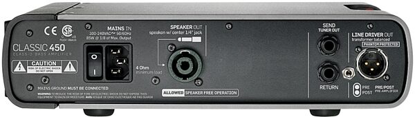 open zoom image for TC Electronic Classic450 Bass Amp Head (450 Watts), Rear