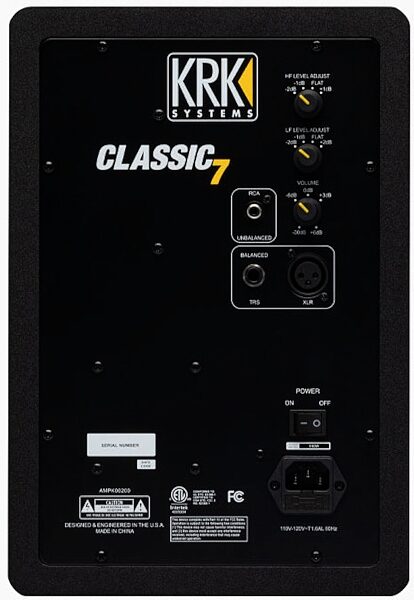 open zoom image for KRK Classic 7 Professional Active 2-Way Studio Monitor, Back