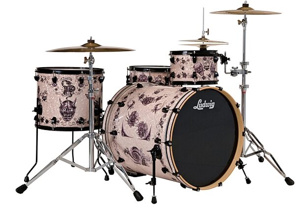 open zoom image for Ludwig LRE22 Corey Miller Tattoo 4-Piece Drum Shell Kit, Tattoo