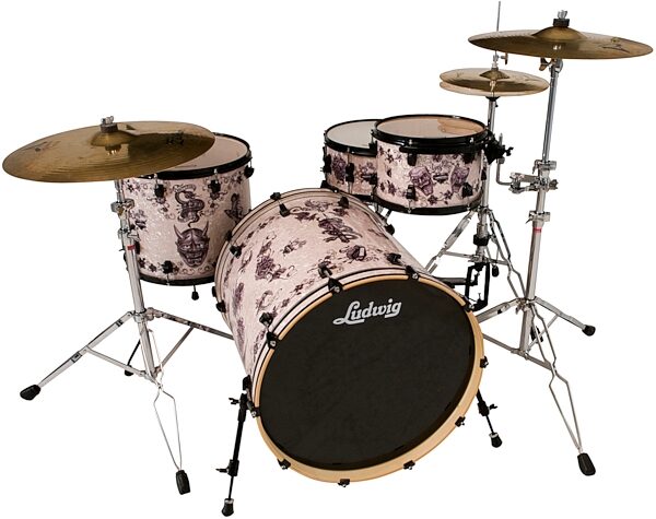 open zoom image for Ludwig LRE22 Corey Miller Tattoo 4-Piece Drum Shell Kit, Angle