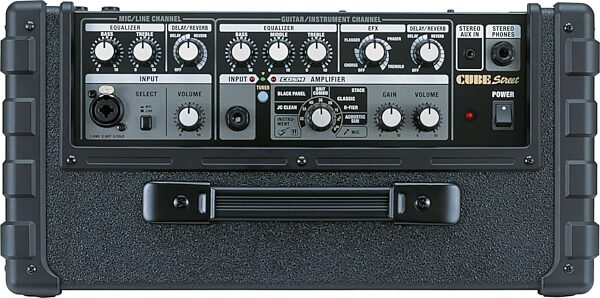 open zoom image for Roland Cube Street Battery-Powered Stereo Guitar Combo Amplifier (5 Watts, 2x6.5"), Top