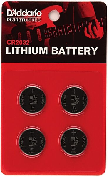 open zoom image for D'Addario CR2032 Lithium Batteries, 4-Pack, 4-Pack, Action Position Back