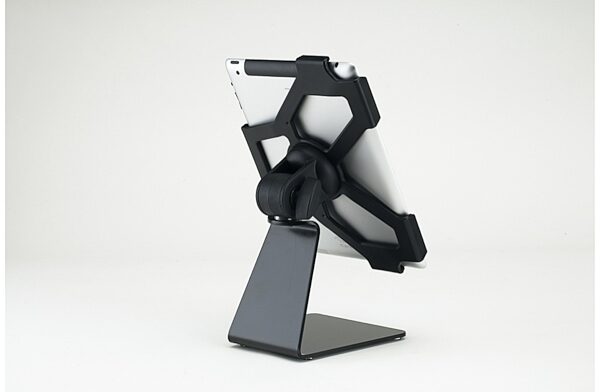 open zoom image for K&M 19752 iPad Table Stand, In Use Back View