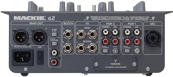 open zoom image for Mackie D2 DJ Mixer, Rear