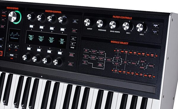 open zoom image for ASM Ashun Sound Machines Hydrasynth Keyboard Synthesizer, 49-Key, New, Detail Right Angle