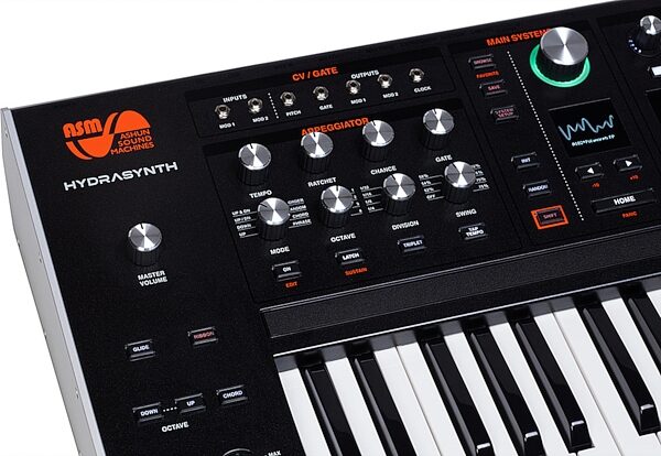 open zoom image for ASM Ashun Sound Machines Hydrasynth Keyboard Synthesizer, 49-Key, New, Detail Left Angle