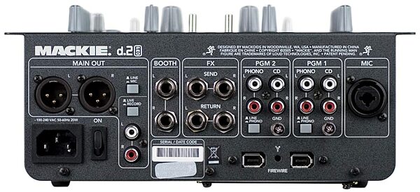 open zoom image for Mackie D2 Pro 2-Channel DJ Mixer with Firewire Interface, Back