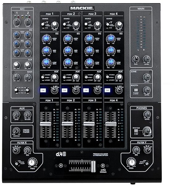 open zoom image for Mackie D4 PRO 4-Channel DJ Mixer with FireWire Interface, Main