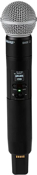 open zoom image for Shure SLXD124+/85M Single-Channel Combo Wireless System with SM58 Handheld Mic and WL185m Lavalier Mic, Band G57 (470 - 608 MHz), Open Box (Very Good), Handheld Transmitter