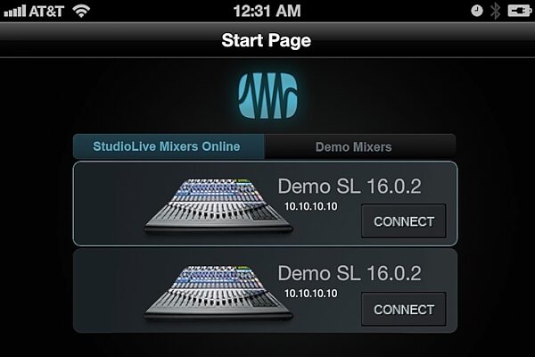 open zoom image for PreSonus StudioLive 16.4.2 16-Channel Digital Mixer with FireWire Interface, QMix Start Page