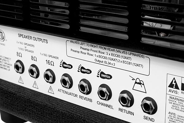 open zoom image for Orange Rockerverb 50 MkIII Guitar Amplifier Head (50 Watts), Black, Black Closeup 3