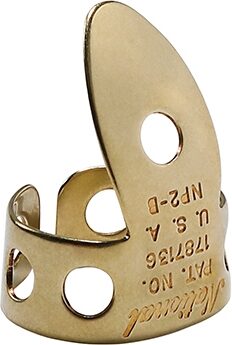 open zoom image for D'Addario National Brass Finger Picks, 12-Pack, NP2B-12, Action Position Back