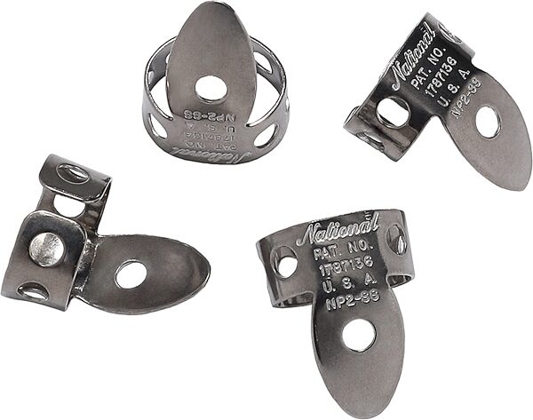 open zoom image for D'Addario National Stainless Steel Finger Picks, 4-Pack, Action Position Back