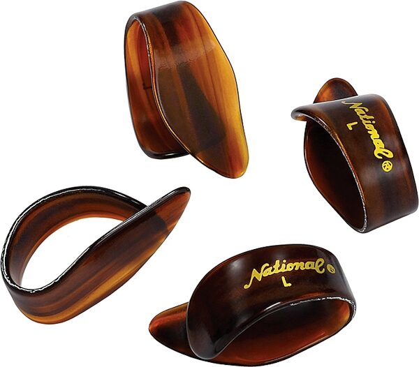 open zoom image for D'Addario National Celluloid Thumb Picks, 4-Pack, Shell, Large, NP8T-04, Action Position Back