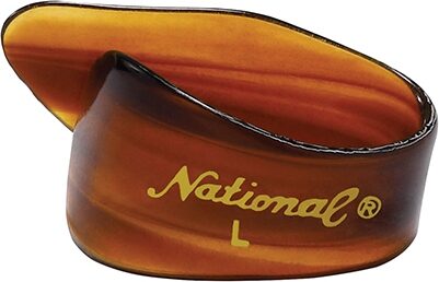 open zoom image for D'Addario National Celluloid Thumb Picks, 4-Pack, Shell, Large, NP8T-04, Action Position Back