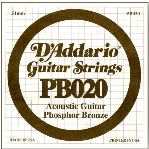 open zoom image for D'Addario Phosphor Bronze Wound Acoustic Guitar String, Main