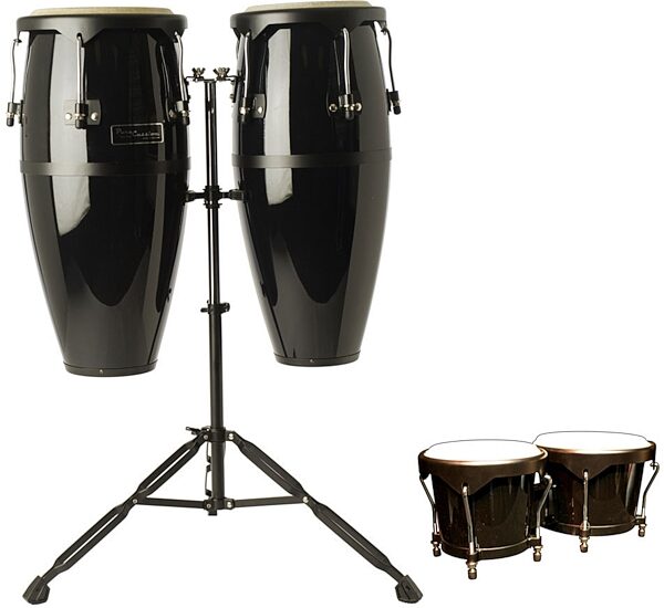 open zoom image for Gon Bops PureCussion Fiberglass Conga and Bongos Package, Black