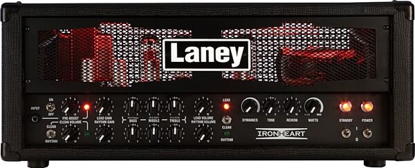 open zoom image for Laney IRT120H Ironheart Guitar Amplifier Head (120 Watts), Lit Front