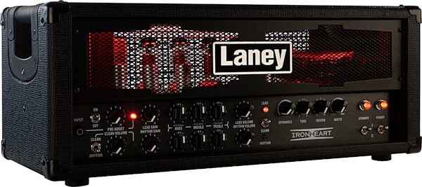 open zoom image for Laney IRT60H Ironheart Guitar Amplifier Head, 60 Watts, Left Lit Up