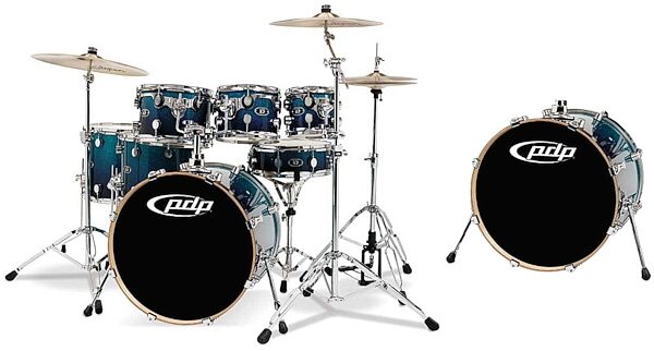 open zoom image for Pacific Drums X7 Maple Series 8-Piece Lacquer Drum Shell Kit, Royal Blue Sparkle Fade
