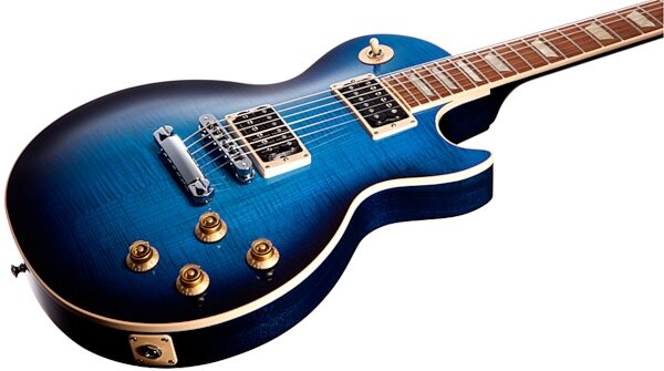 open zoom image for Gibson Limited Edition Les Paul Classic Plus Electric Guitar with Case, Midnight Manhattan Closeup