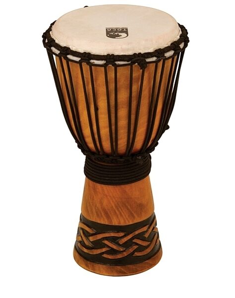 open zoom image for Toca Origins Wood Djembe, Celtic Knot 8 Inch