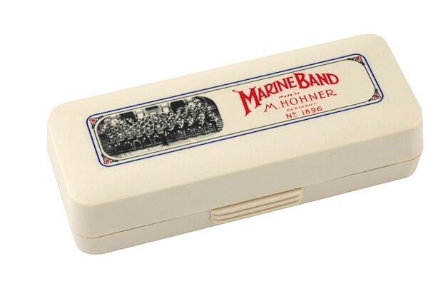 open zoom image for Hohner Marine Band 1896 Harmonica, Key of Natural G# Minor, Open Box (Like New), Case