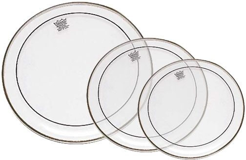 open zoom image for Remo Clear Pinstripe Tom Drumhead Pack, 10, 12, and 16 inch, Pack 1, Main