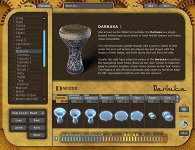 open zoom image for Wizoo Darbuka Arabic Percussion Soft Synth (Macintosh and Windows), Instrument Page