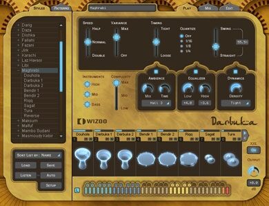 open zoom image for Wizoo Darbuka Arabic Percussion Soft Synth (Macintosh and Windows), Play Page