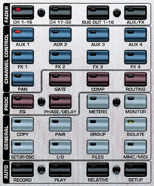 open zoom image for Behringer DDX3216 Digital Mixer, Main Selectors