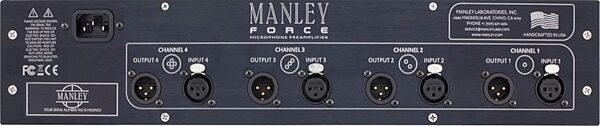 open zoom image for Manley Force Four-Channel Vacuum Tube Microphone Preamplifier, Back
