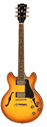 open zoom image for Gibson Memphis ES-339 Plain Top '59 Rounded Profile Neck Electric Guitar, with Case, Light Caramel Burst