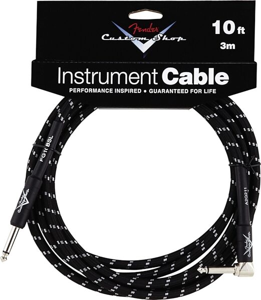 open zoom image for Fender Custom Shop Guitar Instrument Cable (Angled End), Black Tweed