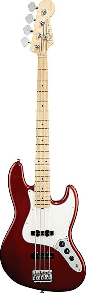 open zoom image for Fender American Standard Jazz Electric Bass, Maple Fingerboard with Case, Candy Cola