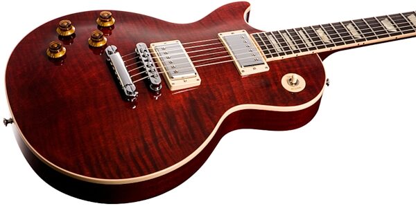 open zoom image for Gibson Left-Handed Les Paul Standard Plus Electric Guitar (with Case), Wine Red Closeup