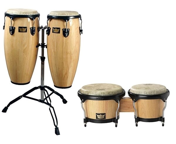 open zoom image for Remo Crown Congas and Bongos Set, Natural