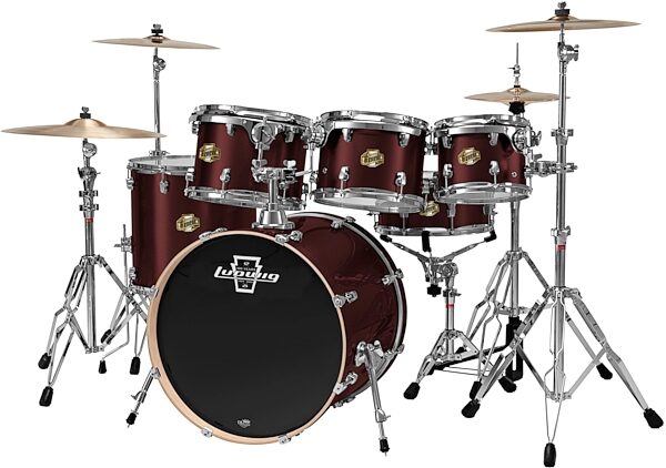 open zoom image for Ludwig LCE522R Element Power Drum Shell Kit with Cymbals, 5-Piece, Wine Red