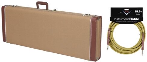 open zoom image for Fender Pro Series Stratocaster and Telecaster Case, Tweed with Cable Pack