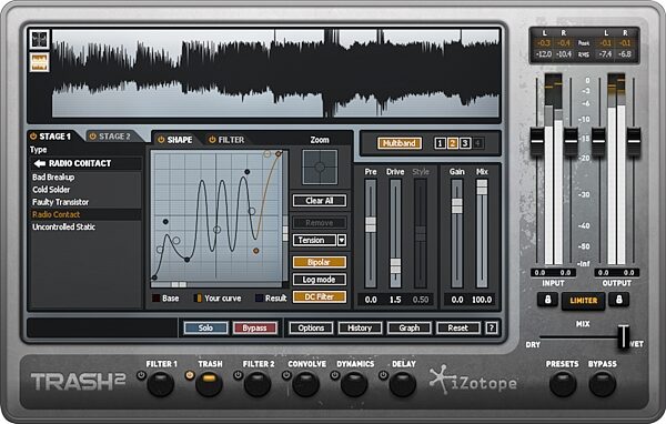 open zoom image for iZotope Trash 2 Software Effect Plug-In, Waveshaper