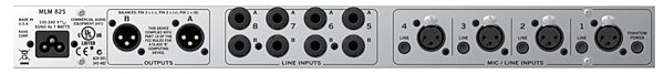 open zoom image for Rane MLM 82S Mic/Line Stereo Mixer, Rear
